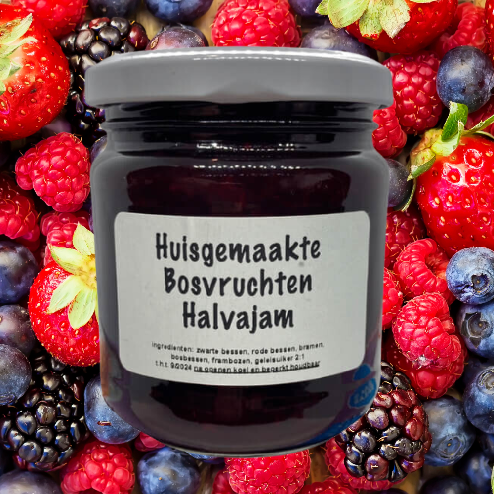 Ambachtelijke huisgemaakte 'Halva' jam (Meer fruit, minder suiker)